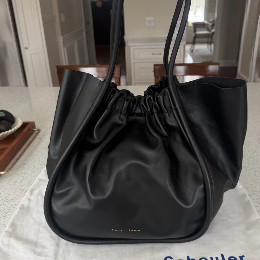 Proenza Schouler Rare XL Ruched Tote black calfskin leather. - Picture 11 of 15